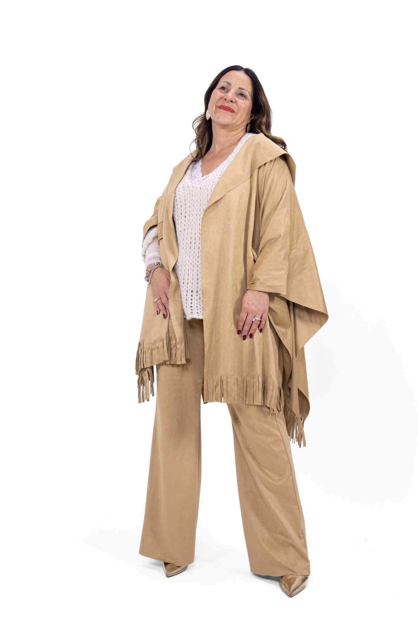 Completo Rebecca mantella e pantalone in camoscio - Numa Milano
