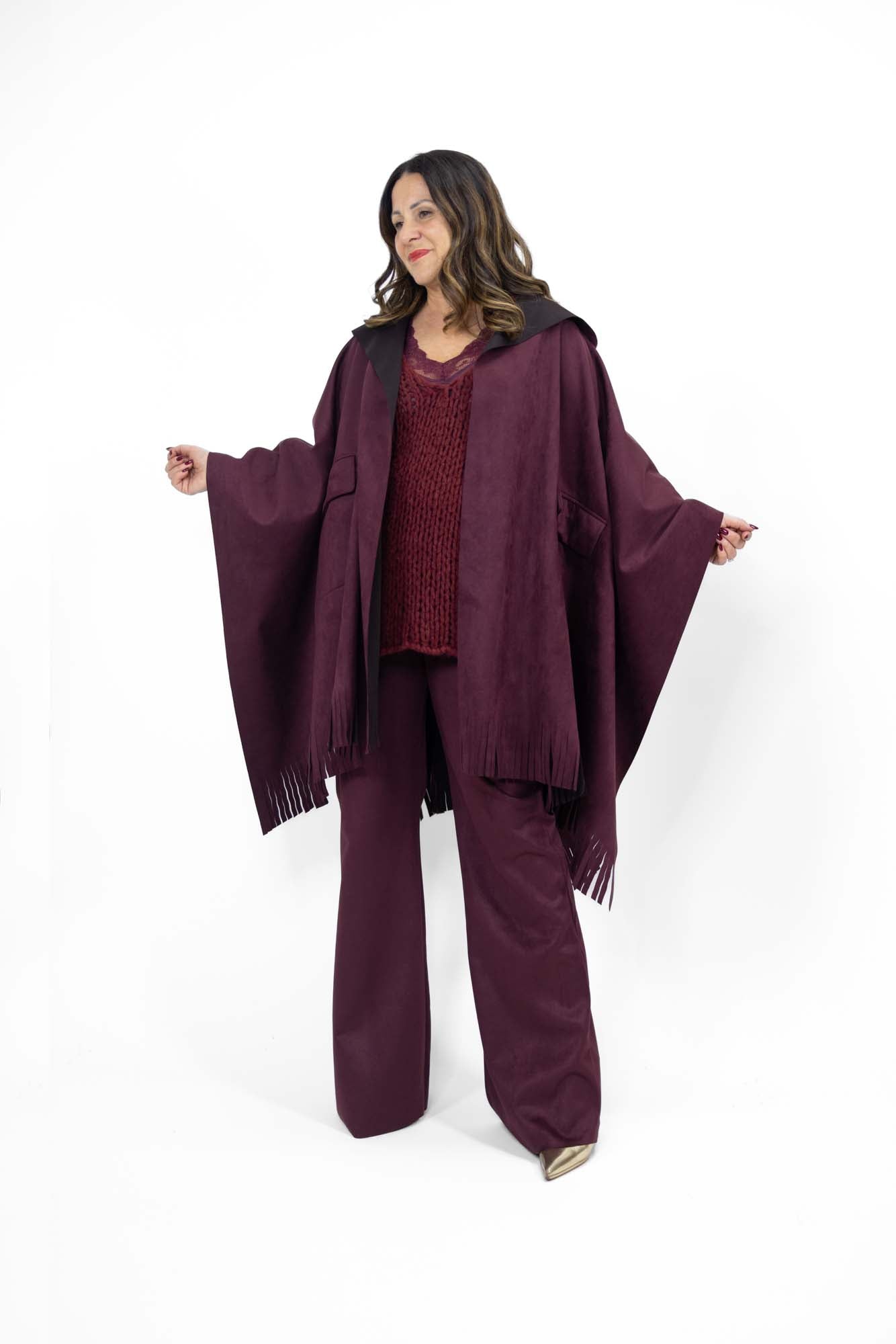Completo Rebecca mantella e pantalone in camoscio - Numa Milano
