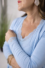 Maglia Chiara in misto cashmere e pizzo