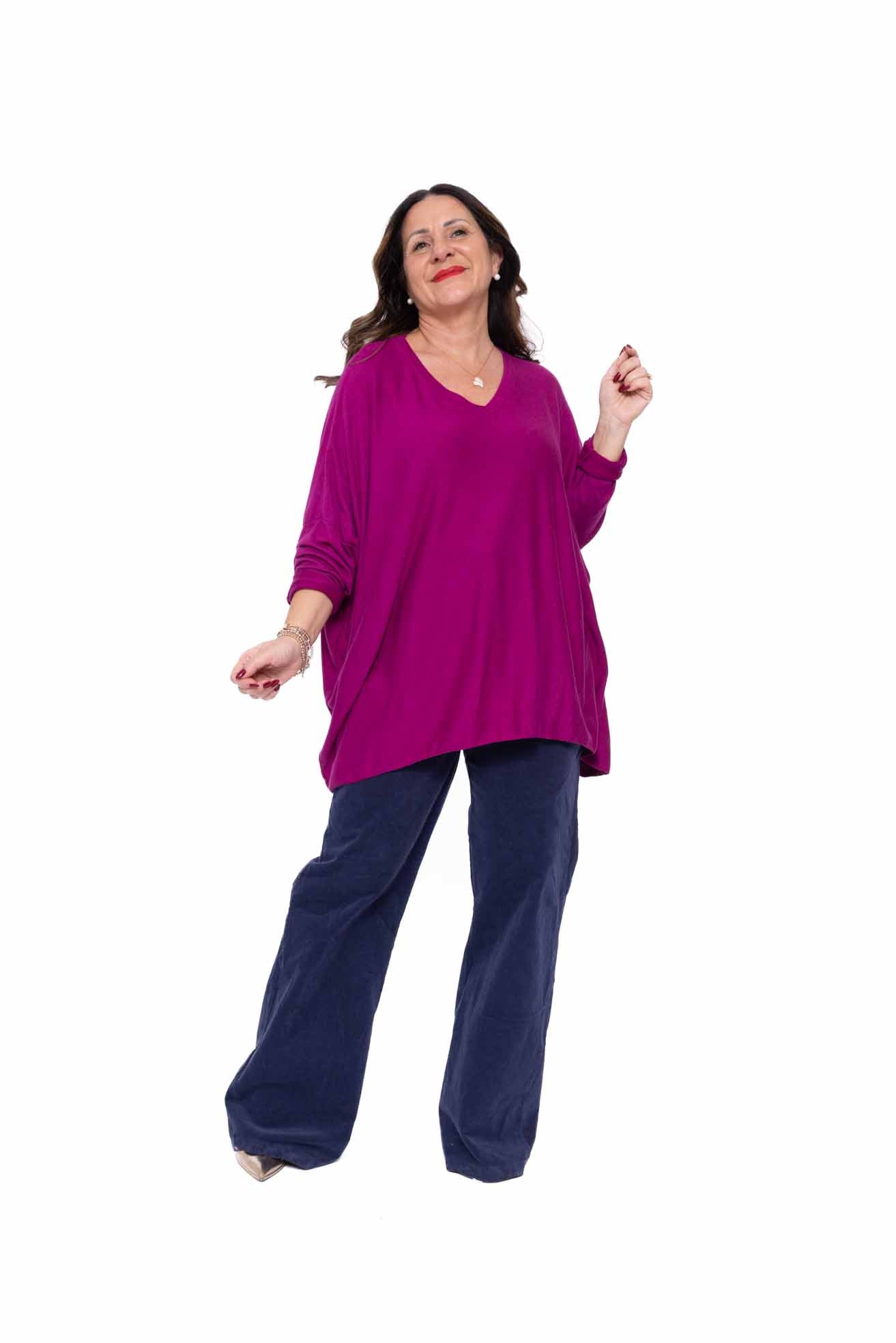 Maglia Jeny in viscosa lana e angora manica lunga